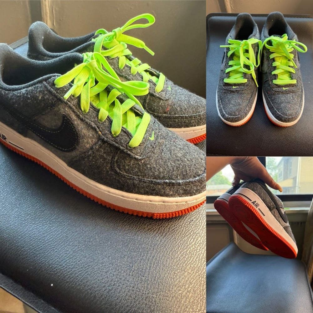 Nike Kids Gray and Neon Green Sneakers